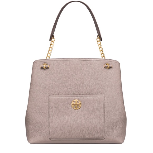 Tory Burch Grey Chelsea Slouchy Tote EUC - Picture 4 of 15